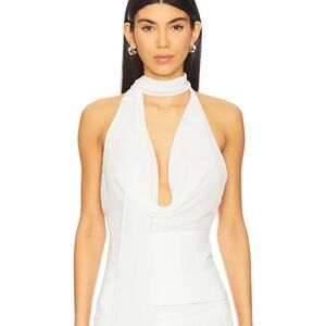 Revolve NWOT Elegant White Halter Neck Top